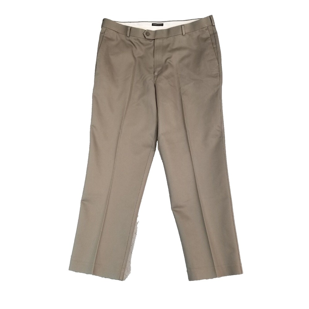 Dockers Pants Mens 40x32 Brown Premium Khaki Chino Pleated Relaxed Fit Cotton